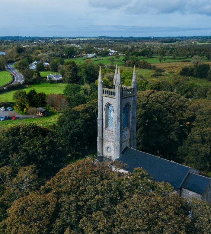Aerial view of Drumcliffe Church County Sligo.